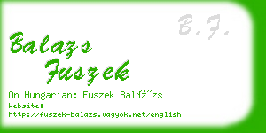 balazs fuszek business card